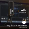 Microfon FIFINE USB - Condensator cu Buton de Câștig, Metalic, pentru Home Studio și Podcasting - imagine 4